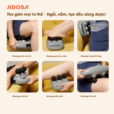 Máy Massage Cầm Tay JIDOSA 16 Đầu  -  8 đầu - 6 đầu Giảm Đau Cơ Sâu, Động Cơ Êm, Pin Lâu, 9 Chế Độ Bảo hành 12 tháng Chính Hãng