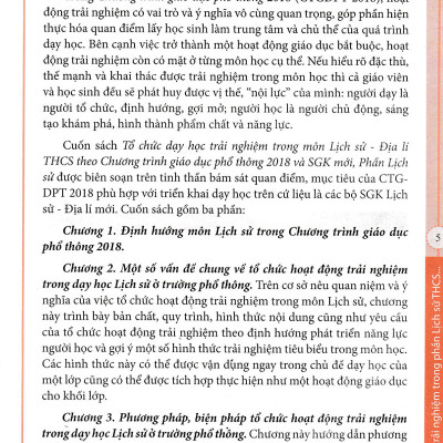 Sách Tổ Chức Dạy Học Trải Nghiệm Trong Môn Lịch Sử Và Địa Lí THCS - Phần Địa Lí + Phần Lịch Sử (Theo Chương Trình GDPT 2018 Và SGK Mới)
