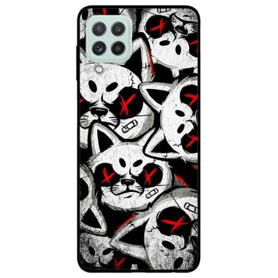 Ốp lưng dành cho Samsung A22 - Samsung S21 FE mẫu Mèo Trắng Đỏ Dữ