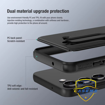 Ốp lưng cho Samsung S23 Ultra, Samsung S23 Plus, Samsung S23, Samsung S23 FE hiệu NILLKIN Super Frosted Shield lưng sần viền mềm, bảo vệ camera, chống sốc, chống trơn, chống vân tay cao cấp - Hàng chính hãng.