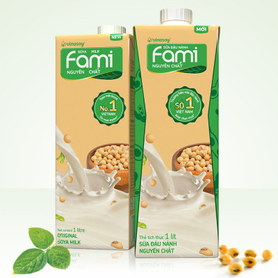 Thùng 10 Hộp Sữa Đậu Nành Vinasoy Fami Nguyên Chất (1 lít / Hộp)