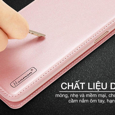 Bao Da Dạng Ví Cho Samsung Galaxy A05s, A05 Chính Hãng Hanman, Có ngăn cài thẻ, ví tiền, và quai gài chắc chắn - hàng chính hãng