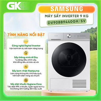 Máy sấy bơm nhiệt Samsung 9 kg DV90BB9440GH/SV - Hàng chính hãng