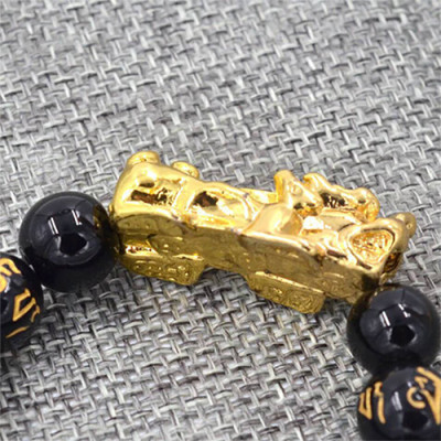 Vòng Tay Tỳ Hưu May Mắn Thạch Anh Đen