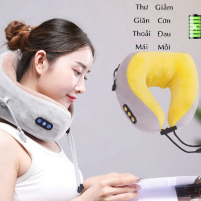Gối Massage Cổ Vai Gáy, Gối Massage Cổ Chữ U, Gối Đeo Cổ Đa Chức Năng - Hàng Nhập Khẩu