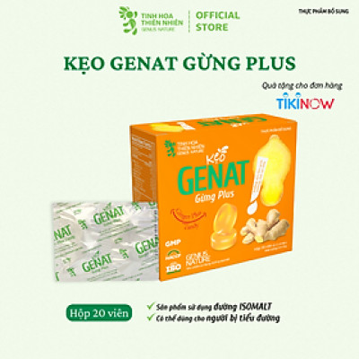 [QUÀ TẶNG] Kẹo Genat Gừng Plus - Isomalt sugar (Hộp 20 viên) - Giao 2H HCM