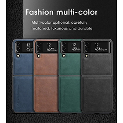 Ốp lưng da cho Samsung Galaxy Z Flip 3 (Flip 3), Z Flip 4 (Flip 4), Z Flip 5 (Flip 5) hãng X-level cao cấp viền mềm chống sốc - Hàng chính hãng