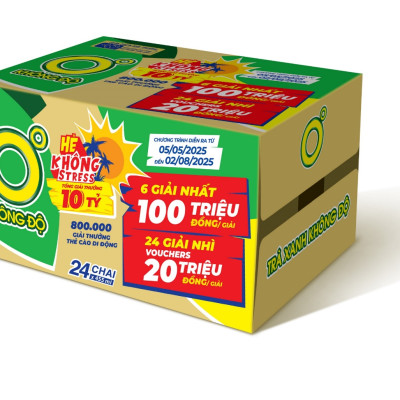 Thùng 24 chai Trà xanh vị chanh Không Độ chai PET 455 ml