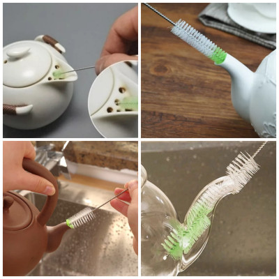  bộ 4 cọ vệ sinh rửa vòi ấm trà, cà phê, lọ chai, đầu ty ngậm bình sữa, lưỡi máy xay sinh tố ( tặng móc dán tường to ) 