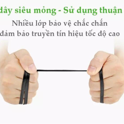 Ugreen UG50180NW102TK 15M màu Đen Cáp mạng LAN CAT6 dây dẹt - HÀNG CHÍNH HÃNG