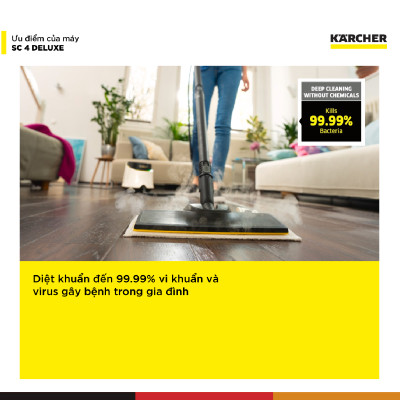 [Mới 2025] Máy làm sạch bằng hơi nước SC 4 Deluxe Easyfix - Bảo hành chính hãng đến 15 tháng - Hàng Chính Hãng