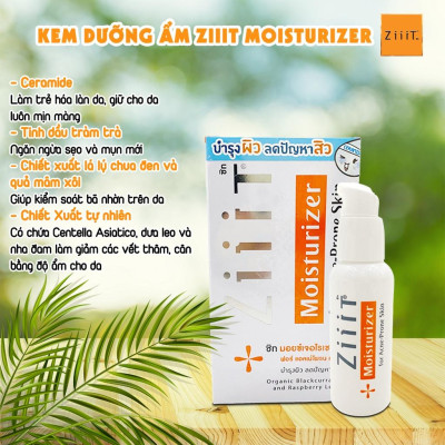 Kem Dưỡng Ẩm ZIIIT Moisturizer 30ml Làm Sạch Sâu, Kiểm Soát Nhờn, Hỗ Trợ Giảm Mụn Cho Da Nhờn, Da Nhạy Cảm