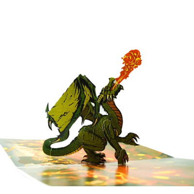 Thiệp 3D Rồng Phun Lửa Huyền Bí – Thiệp Pop Up Độc Đáo, Sáng Tạo, Tặng Sinh Nhật, Game Thủ, Fan Fantasy, A33