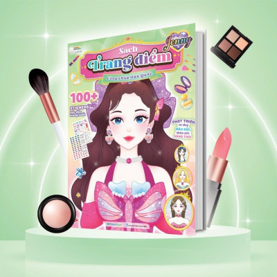 Sách - Trang Điểm Công Chúa Hàn Quốc Myra, Yuna, Jenny, Hana, Sunny - Combo 5 Cuốn - Tô Màu Và Bóc Dán Hơn 500+ Stickers