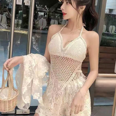 Set bikini len 2 - 3 chi tiết. Áo len móc kín bụng, che khuyết điểm. Đồ bơi len ren đi biển mẫu mới, hàng cao cấp, chất đẹp | KT100