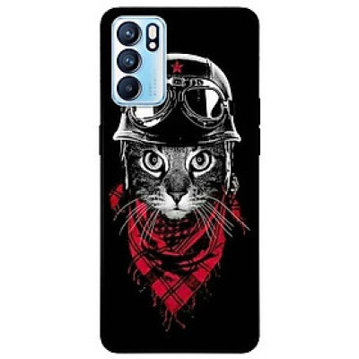 Ốp lưng dành cho Oppo Reno 6 - Reno 6 Z mẫu Mèo Khăn Đỏ