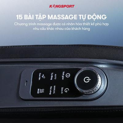 Ghế massage KINGSPORT Standard G15 công nghệ mới Kingtech Touch Pro, massage kéo giãn toàn thân