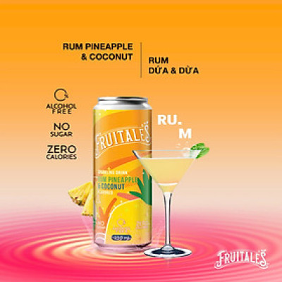 Lốc 6 lon Mocktail Fruitales vị Rum Dứa & Dừa