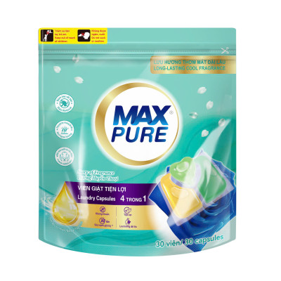 Combo 10 túi viên giặt Maxpure hương Huyền Thoại tặng 1 túi viên giặt hương Huyền Thoại
