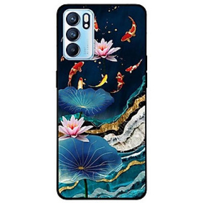 Ốp lưng dành cho Oppo Reno 6 - Reno 6 Z mẫu Sen Hồng Và Koi