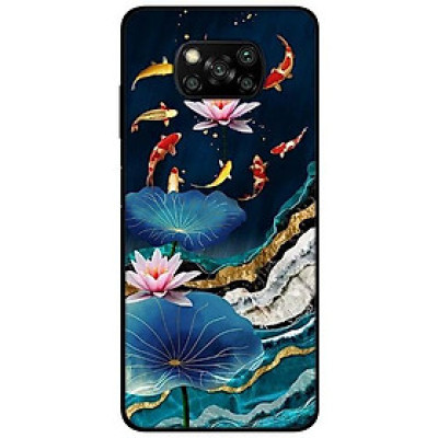 Ốp lưng dành cho Xiaomi Poco X3 mẫu Sen Hồng Và Koi