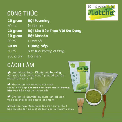 Combo 2 túi Bột trà xanh Matcha Gold (2 túi x 500g)