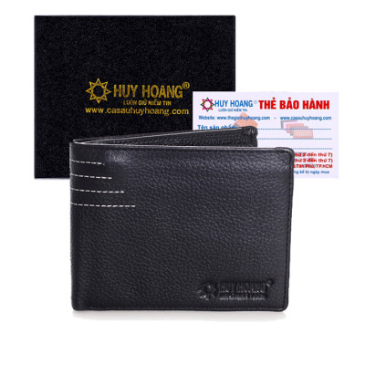 HJ2128-29-30 - Bóp nam Huy Hoàng viền chỉ màu da, đen, nâu