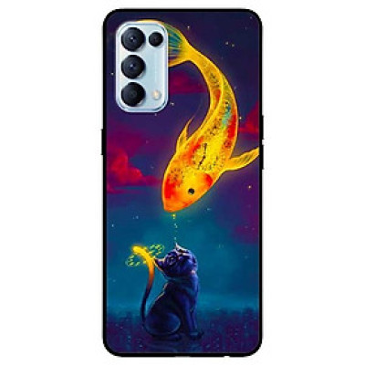 Ốp lưng dành cho Oppo Reno 5 mẫu Mèo Và Cá