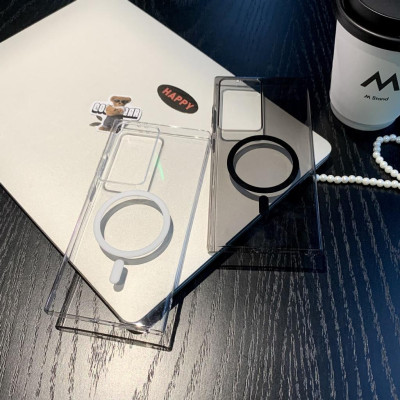 Ốp Lưng Từ Tính Cho Samsung Galaxy S24 Ultra / S25 Plus / S24 Plus / S23 Ultra Nhựa Cứng Trong Suốt Siêu Mỏng