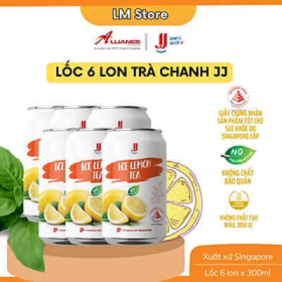 [Chính hãng] Lốc 6 Trà Chanh JJ (6 Lon x 300ml) - Thương hiệu Singapore