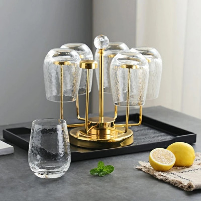 Giá Úp Cốc Đẹp Để Bàn, LUXURY Giá Để Cốc Chén Inox Cao Cấp Xoay 360 Độ Sang Chảnh Và Tiện 