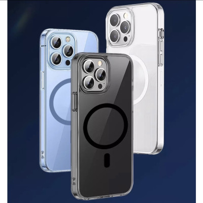 Ốp Wiwu Magentic Crystal Case Cho Iphone 13 Trong Viền Màu, Viền Dẻo Chống Ố Vàng , Chống Sốc Tốt - Hàng Chính Hãng