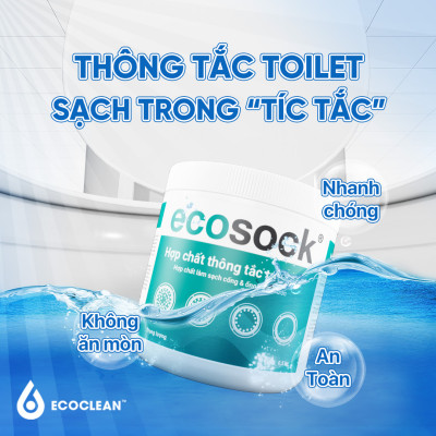 Bột Thông Tắc Cống, Đường Ống - EcoSock Hộp 0.5Kg - Hàng Chính Hãng Từ Mỹ
