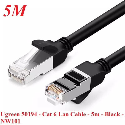 Ugreen UG50194NW101TK 5M màu Đen Cáp mạng LAN CAT 6 Đầu bấm kim loại - HÀNG CHÍNH HÃNG