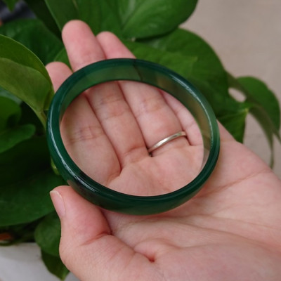 Vòng Tay Cẩm Thạch, Đá Chalcedony tự nhiên Miến Điện, đẹp long lanh