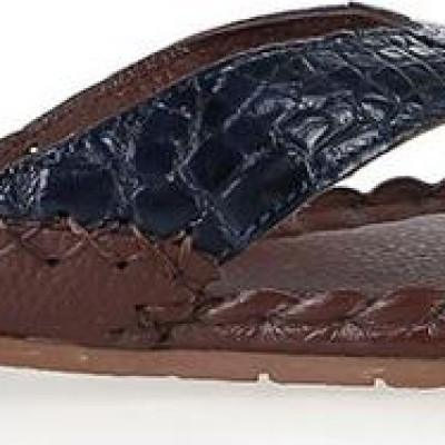 Dép nữ Huy Hoàng da cá sấu màu xanh đậm HT7241