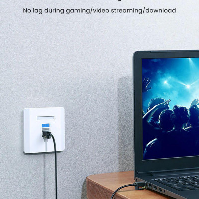 Ugreen UG80414NW149TK 0.5M 10Gbps màu đen cáp mạng CAT7 siêu mỏng nhỏ 0.38mm - HÀNG CHÍNH HÃNG