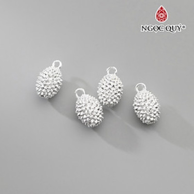 Charm bạc treo hình trái sầu riêng - Ngọc Quý Gemstones