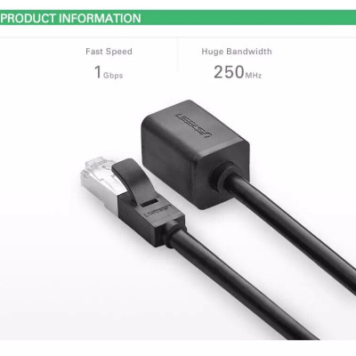 Ugreen UG11278NW112TK 0.5M màu Đen Cáp nối dài Ethernet CAT6 FTP RJ45 - HÀNG CHÍNH HÃNG