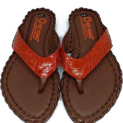 Dép nữ Huy Hoàng da cá sấu màu đỏ tươi HT7244