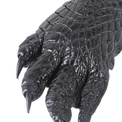 Móc khóa da cá sấu Huy Hoàng nguyên màu đen HC8271