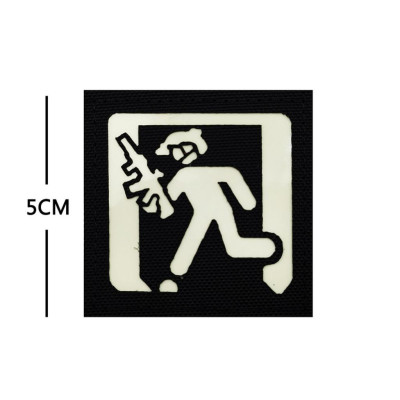 Patch_velcro Logo Exit_thoát ra an toàn dạ quang chiến thuật