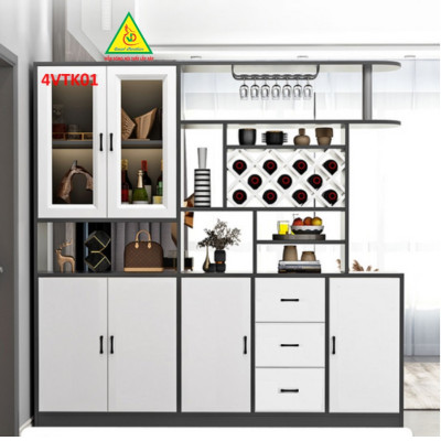 Vách ngăn kiêm tủ rượu trang trí phòng khách , nhà bếp 4VTK01 - Nội thất lắp ráp Viễn Đông