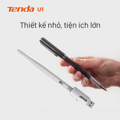 USB kết nối Wifi Tenda U1 tốc độ 300Mbps - Hàng Chính Hãng