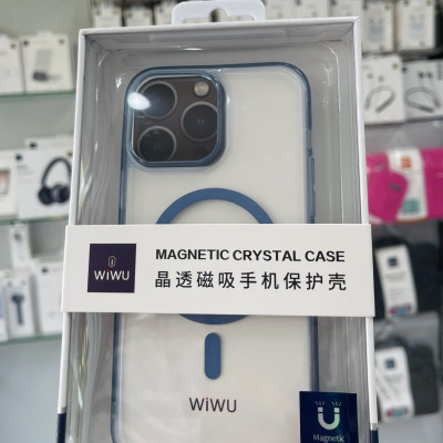 Ốp Wiwu Magentic Crystal Case Cho Iphone 13 Trong Viền Màu, Viền Dẻo Chống Ố Vàng , Chống Sốc Tốt - Hàng Chính Hãng