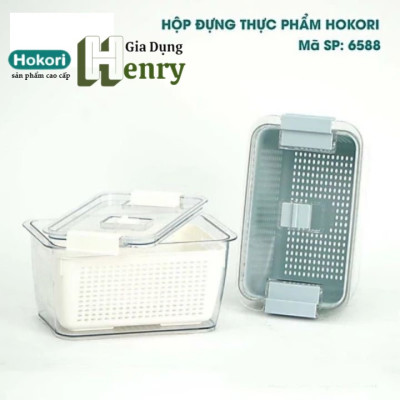 Hộp đựng thực phẩm Hokori - Hàng nhựa Việt Nhật có khóa thoát khí, có lỗ thoát nước 