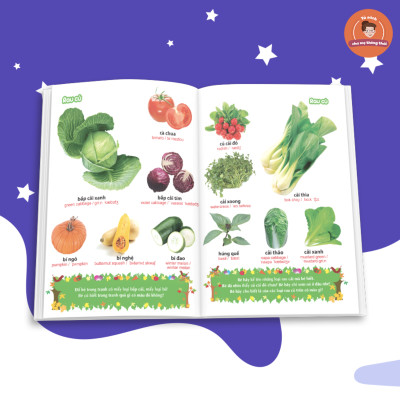 Combo Từ Điển Tranh Về Rau - Củ - Quả - Hoa + Từ Điển Tranh Về Các Con Vật (Bìa Cứng)