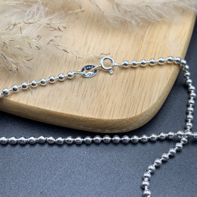 Dây Chuyền  Vòng Cổ Bạc Ta Nguyên Chất S99  Bi Trơn Bền Đẹp Không Xi Mạ Bạc Hiểu Minh DTE060