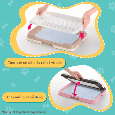 Khay vệ sinh cho chó RICHELL Nhật có tấm lót | Pet