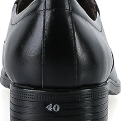 Giày nam Huy Hoàng da bò vân đà điểu màu đen HT7795